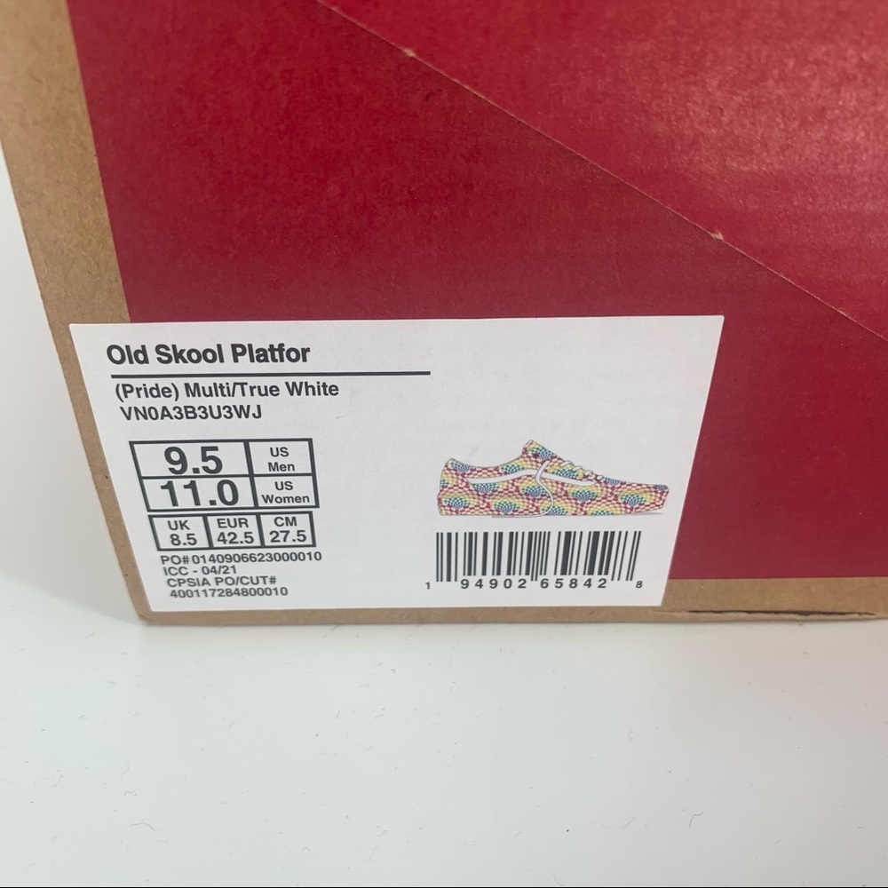 NIB Vans Old Skool Pride Platform Shoes Rainbow - Picture 6 of 6